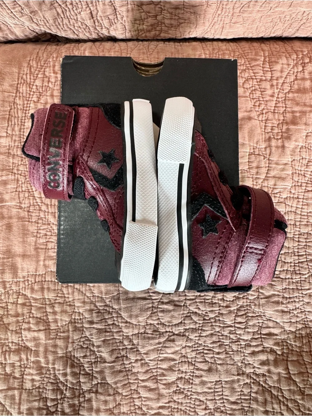Converse Kids Maroon High-Top Sneakers with Black Accents